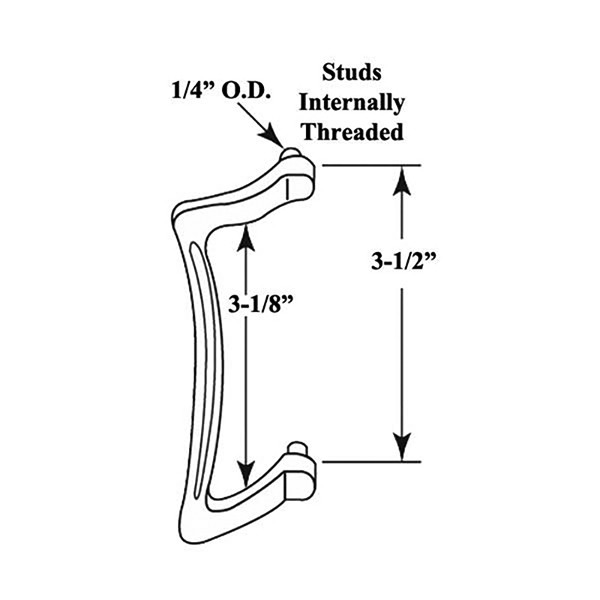 Universal Shower Door Tub Enclosure Single Handle with Threaded Studs