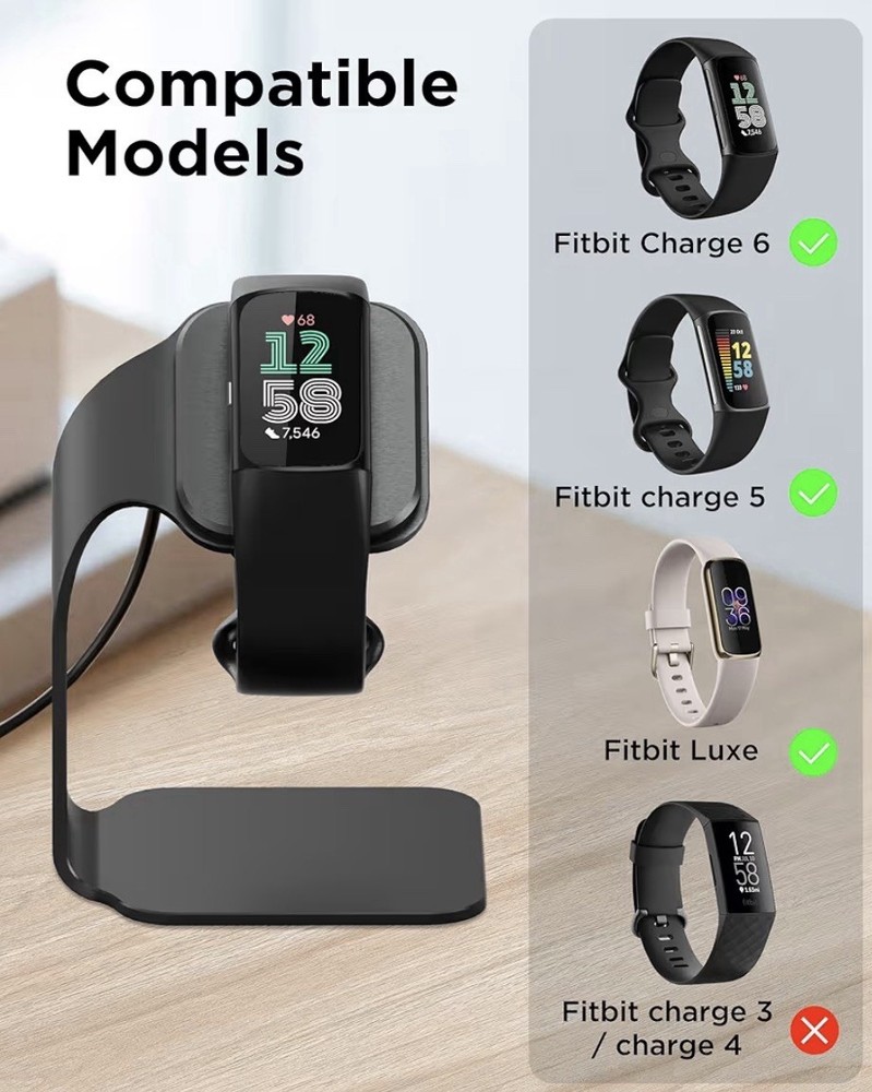 Charging Stand Dock Replacement for Fitbit Charge 6, Charge 5 and Luxe
