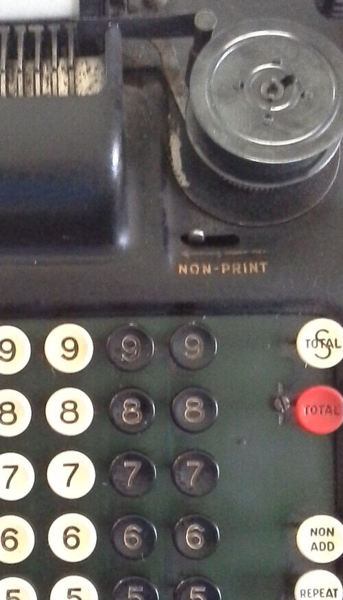 Burroughs Portable Green Top Adding Machine VINTAGE