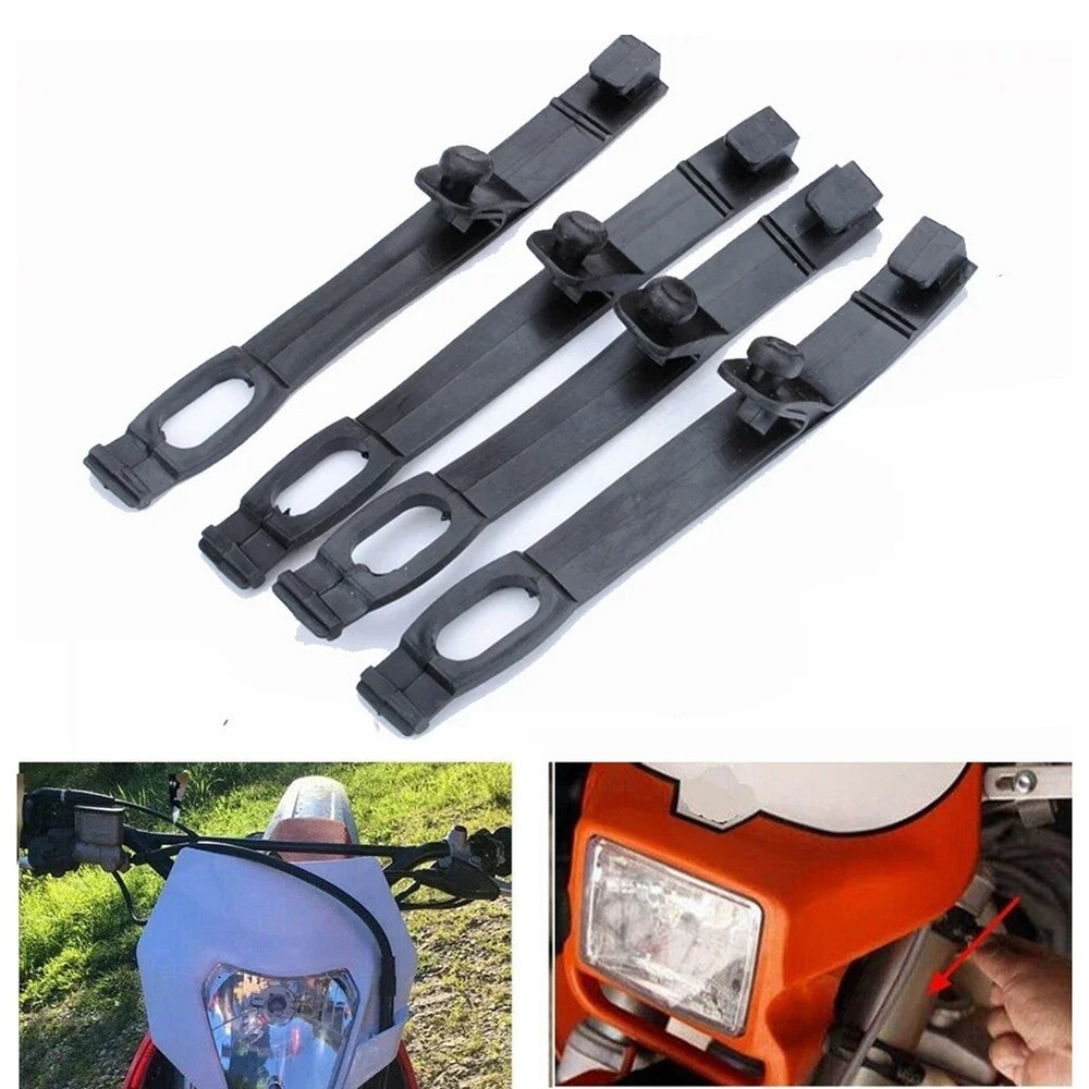 Practical 4 Pack of Motorcycle Headlight Rubber Straps Suitable for Biking