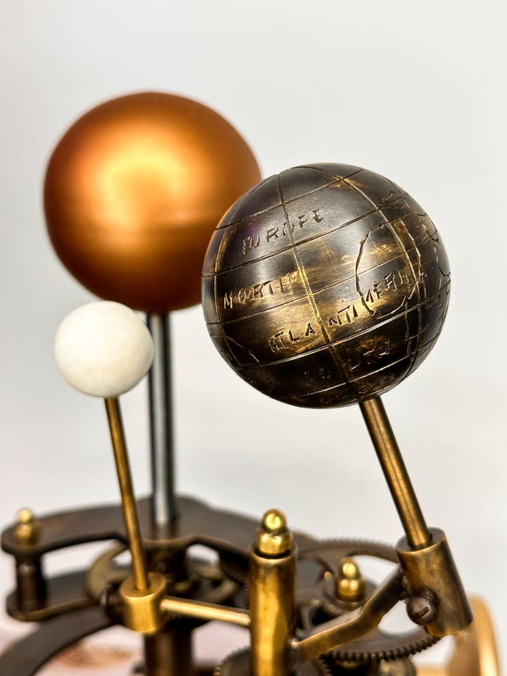 Orrery Earth Rotation Around Sun Brass Handcrafted Functional Solar System