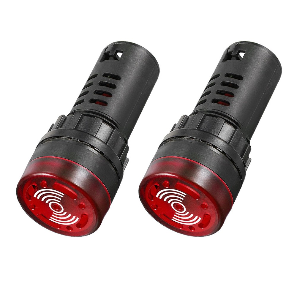 Pack of 2 22mm 24V AC/DC Red LED Flashing Buzzer Pilot Panel Indicator Light