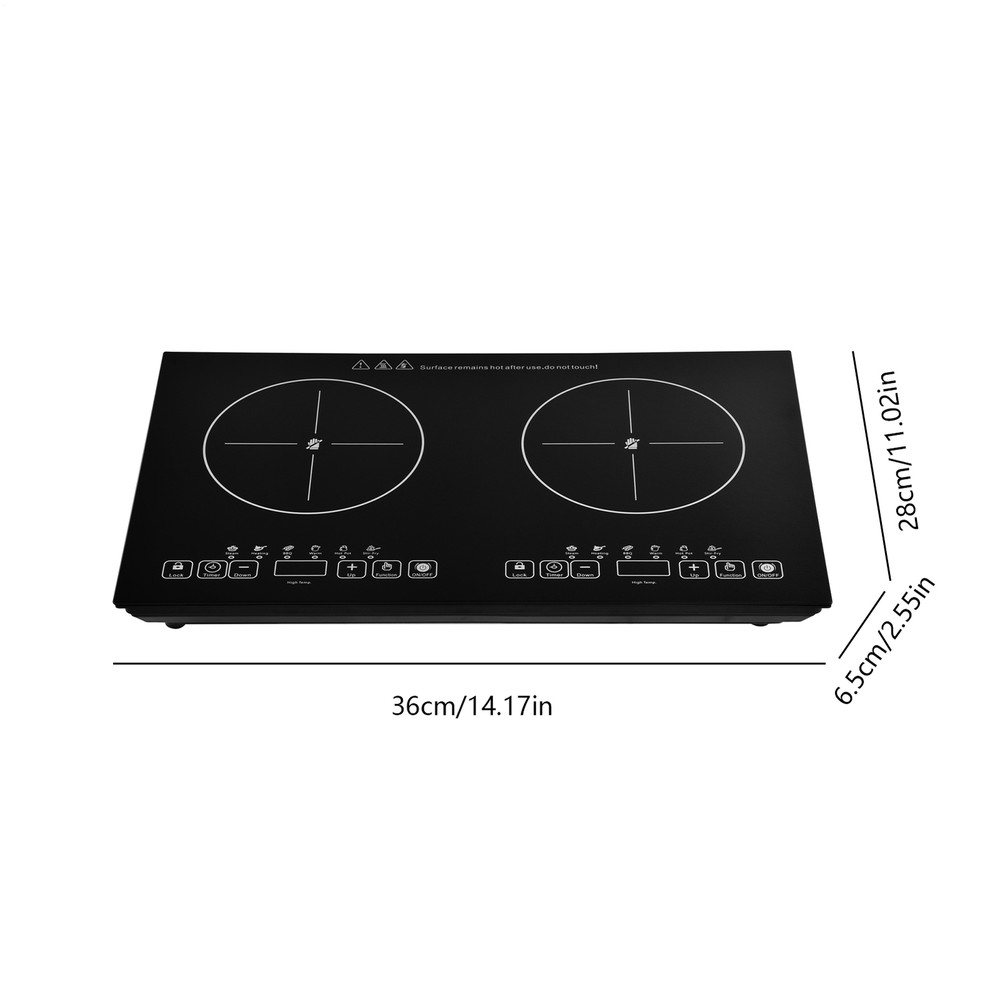 Induction Cooker 2 Burner Cooktop 2000W+2000W Touch Control Electric Cooktop-