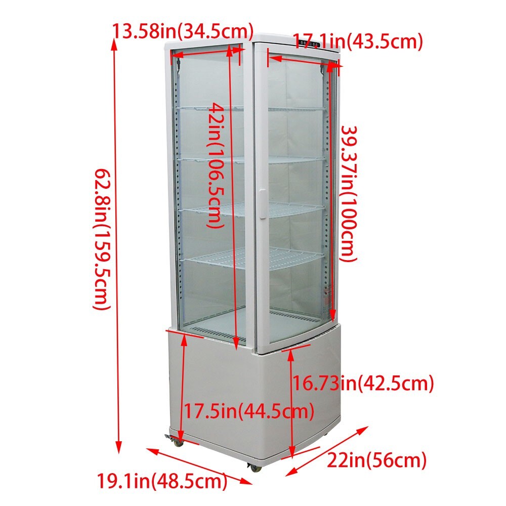 Bakery Display Case 215L Refrigerated Cake Showcase w/Automatic Defrost12-210120