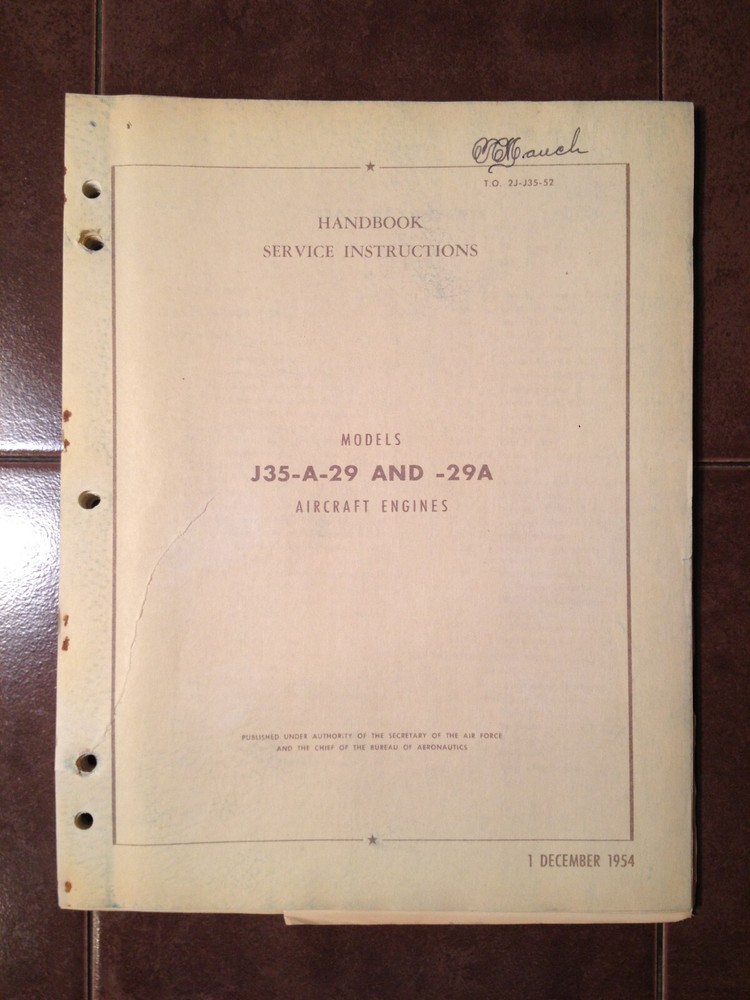 Allison J35-A-29 & J35-A-29A Engine Service Manual