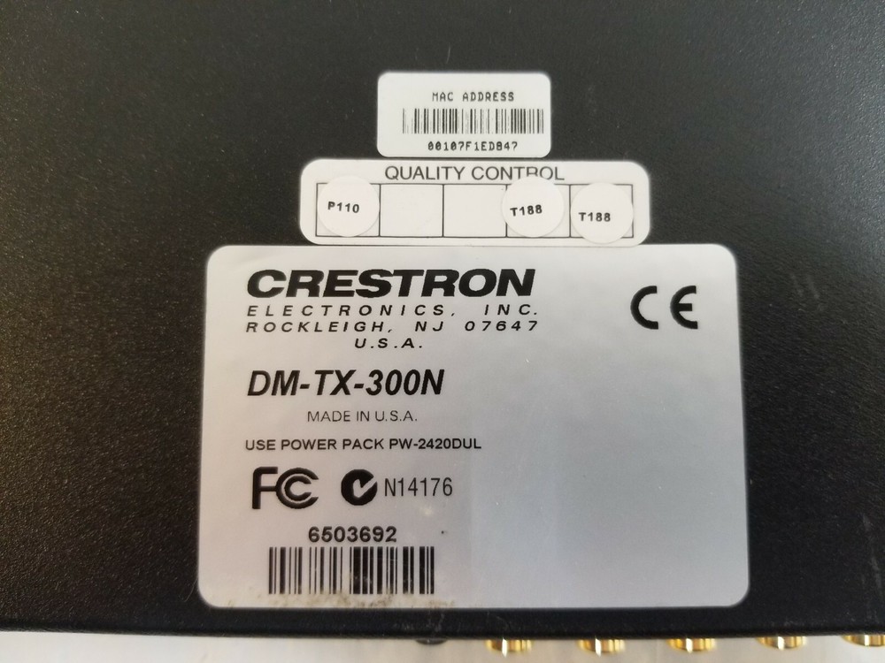 CRESTRON DM-TX-300 Digital Media Transmitter UNTESTED
