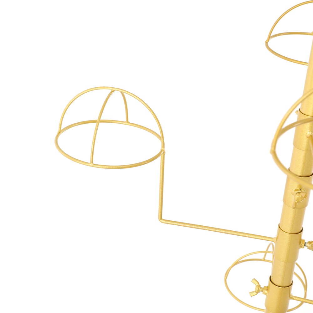 Freestanding Hat Display Rack with Adjustable Hooks & Lockable Wheels