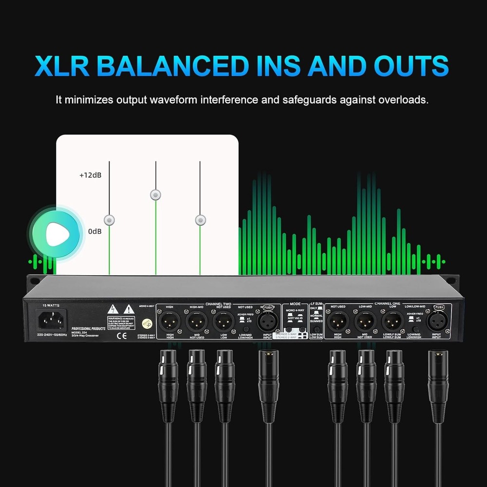 Professional Stereo Crossover XLR Input/Output=