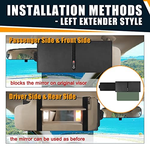 2 Pack Polarized Sun Visor Extender/ Extension with PC Lens and Side
