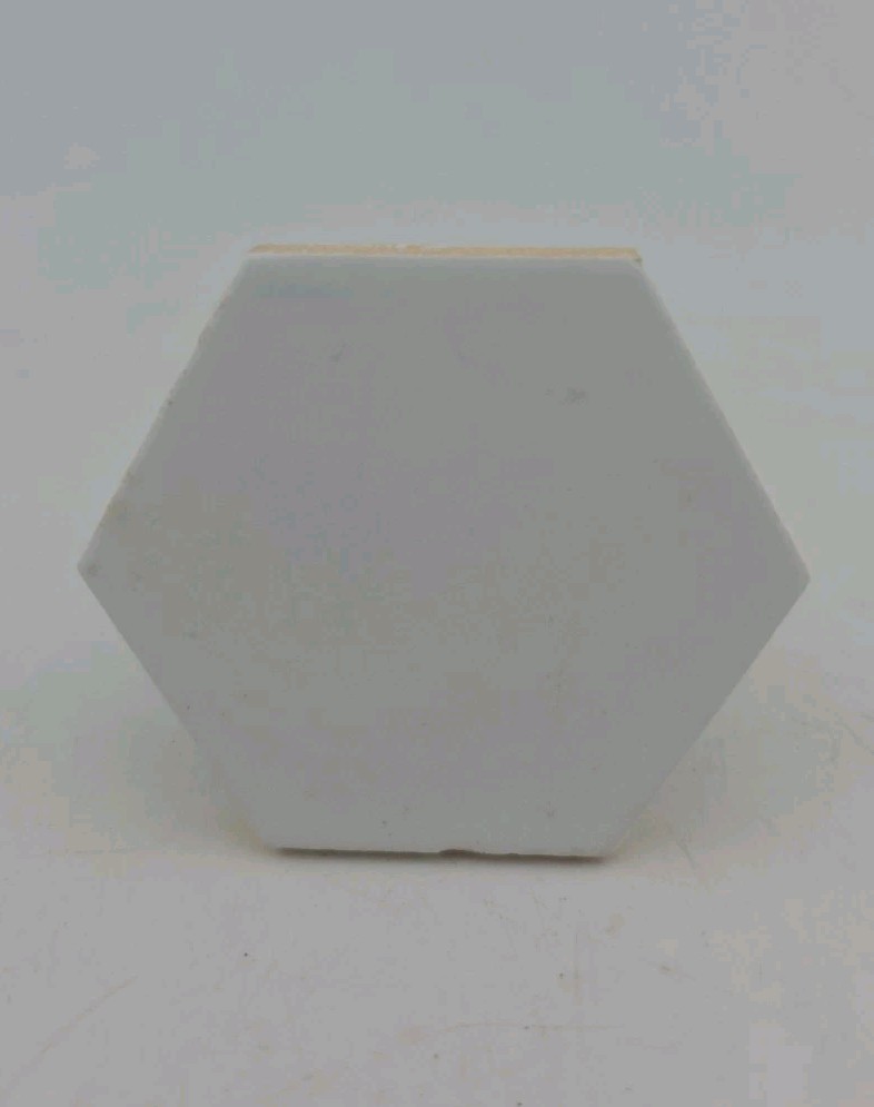 Romany 3" Hex  Tile Vtg Ceramic White NOS