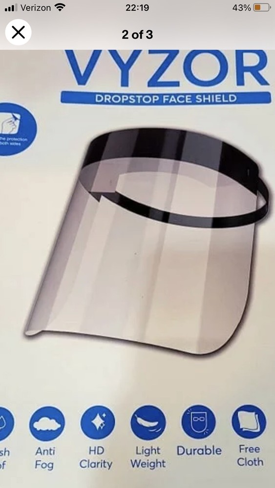 Safety Face Shield Clear Face Shield With Foam, 5-pack