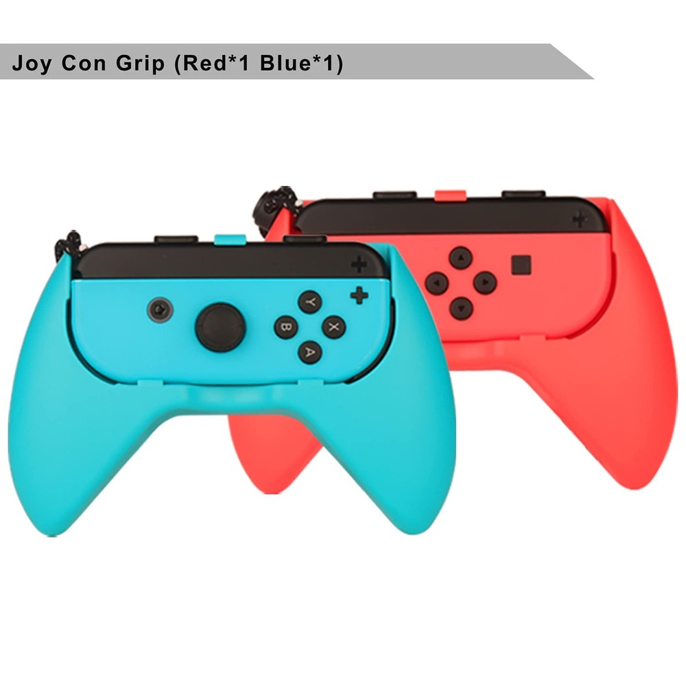 Switch OLED Accessories Kit - Game Bundle, Wheel, Caps, Case, Protector