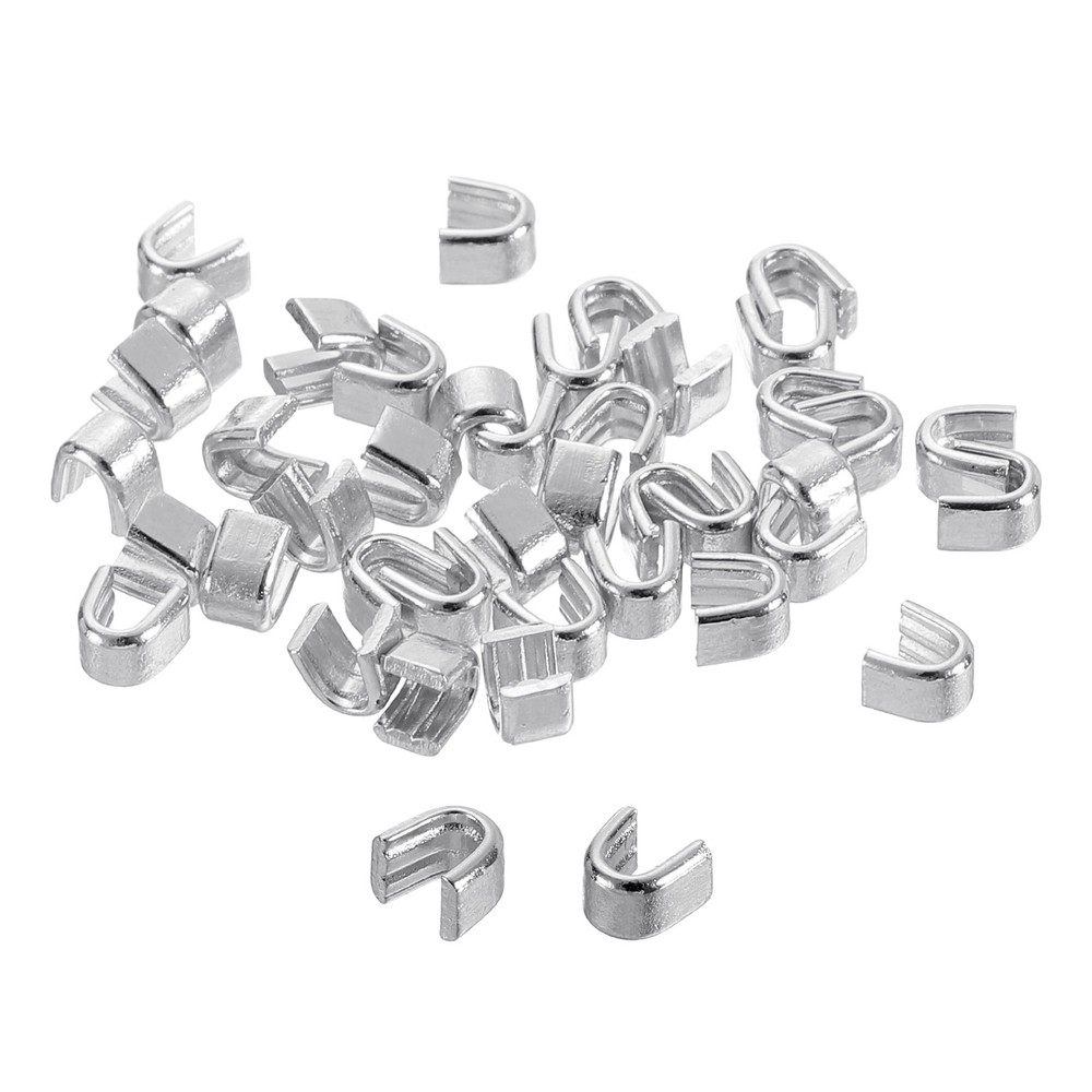 40Pcs #3 U Shape Top Stoppers Closed-end Zipper Slider, Silver Tone
