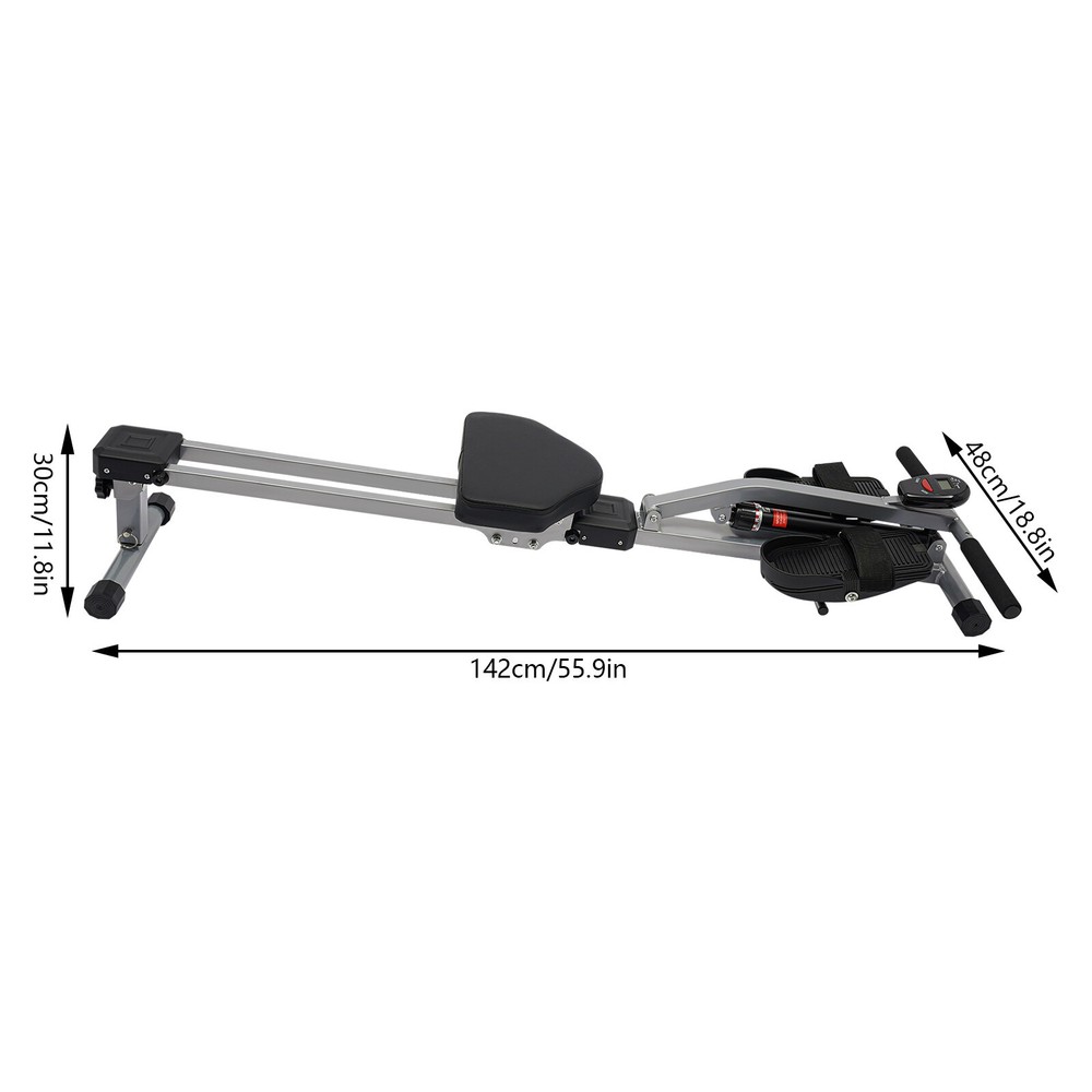Home Rowing Foldable Rowing Exercise Machine Hydraulic Rowing Machine LED Meter