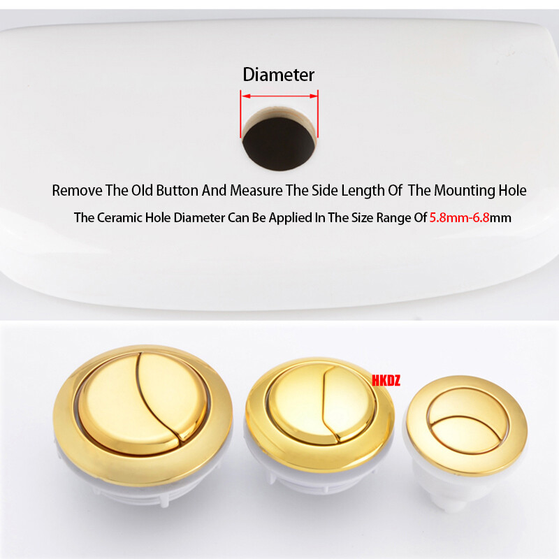 Round Single/Dual Flush Toilet Cistern Push Button Fitting Replace Water Saving