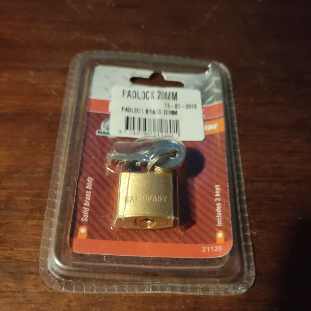 Brass Padlock 20mm Includes Three Keys HardFast