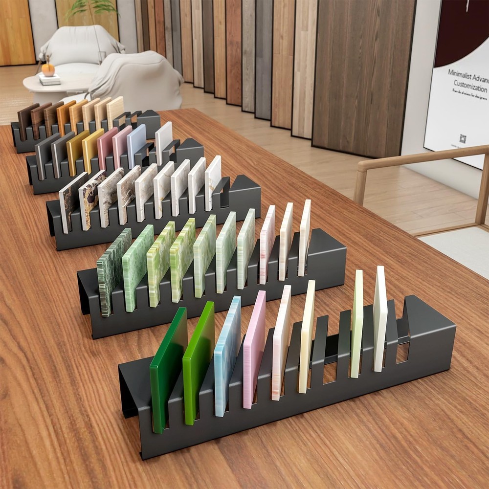 WYJREES Tile Board Display Rack, 10 Slots Tile Samples Display Stand for Retail,