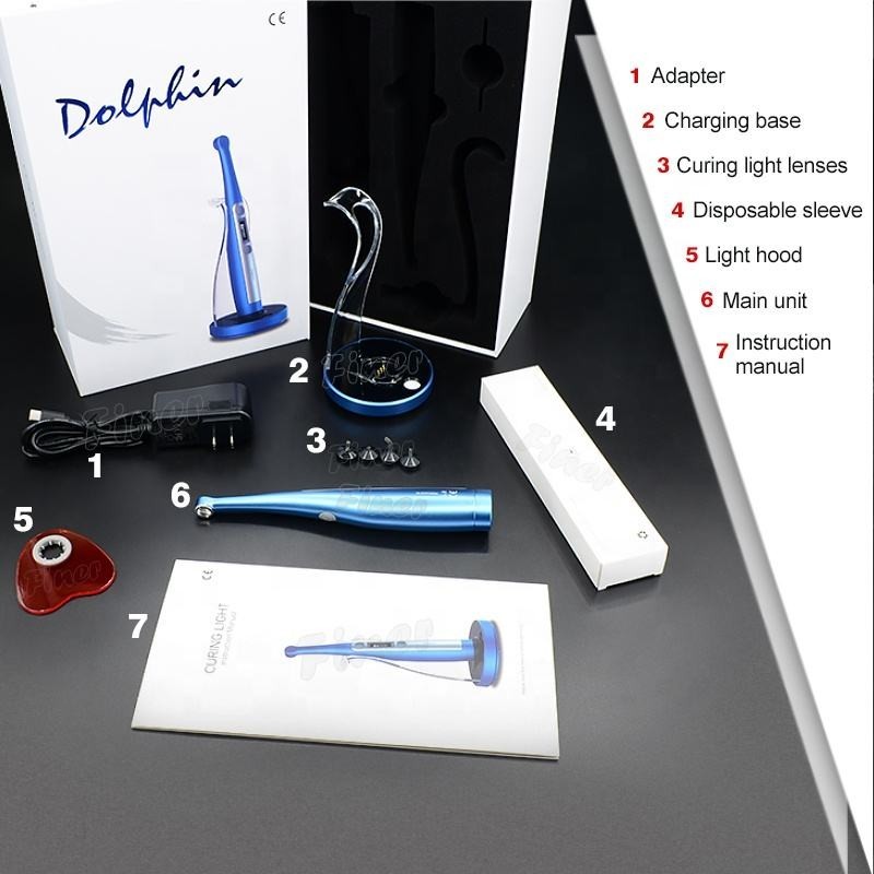Dental Dolphin LED Resin Curing Light with Caries Detector Built-in Light Meter
