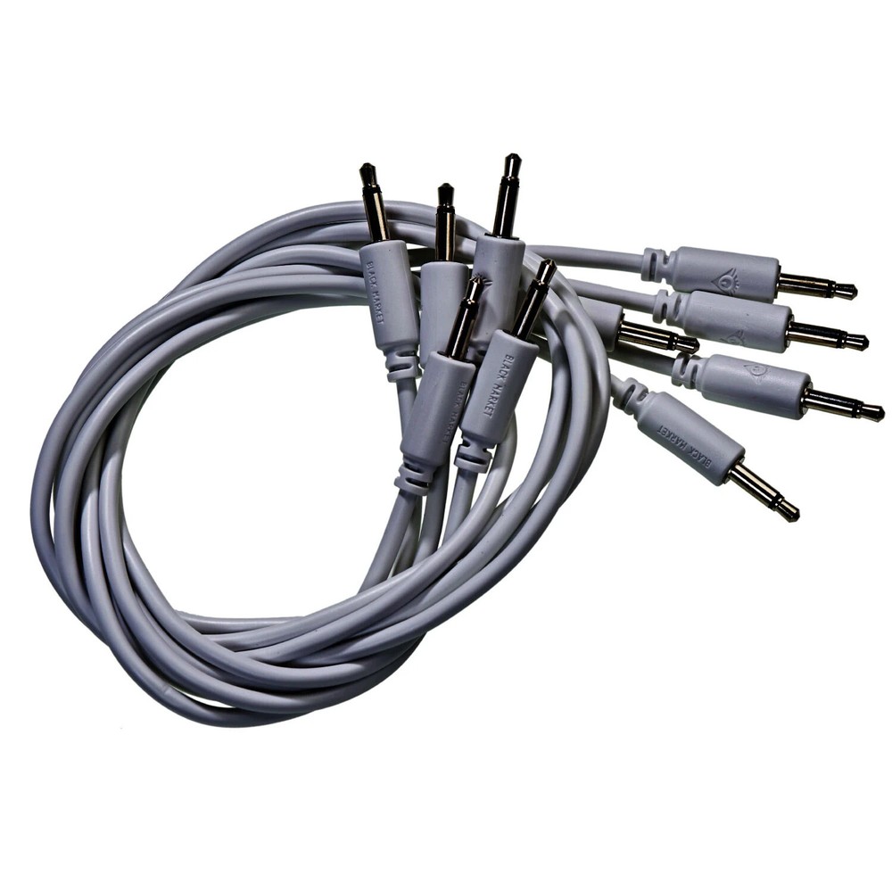 Black Market 30" 3.5mm Modular Synthesizer Patch Cable - 5-Pack, Grey