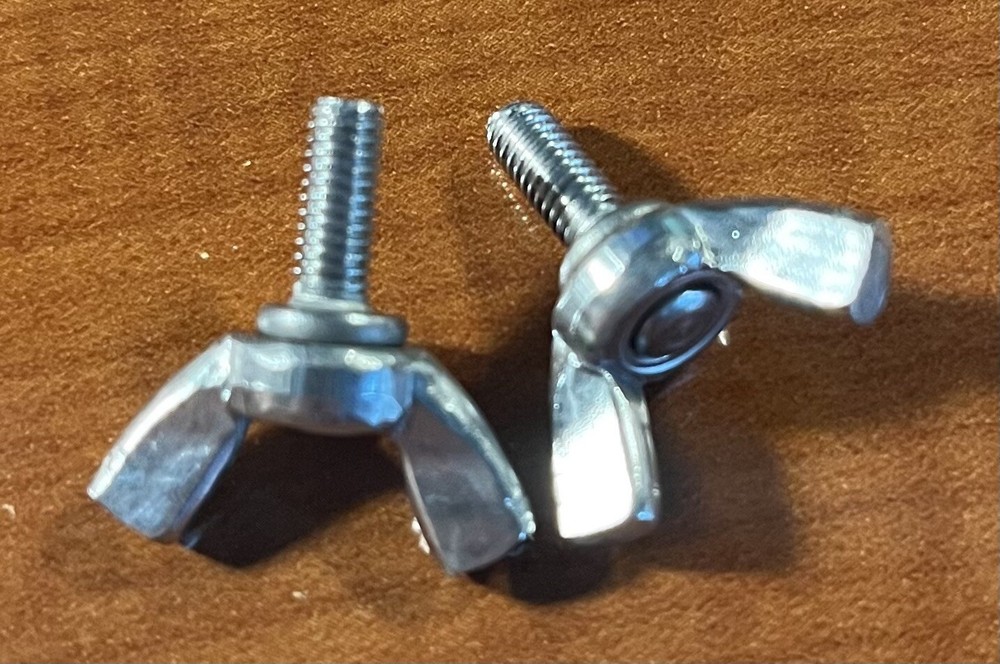 M4 (4 MM) CB Radio Mounting Bracket Knobs - Wing Type Silver - Qty 2 (pair)