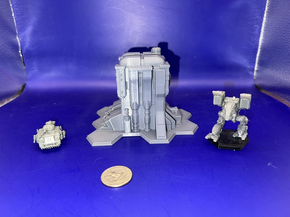 Sci-fi Colonial Dock Headquarters w/ Hex Base, War Game Terrain (6mm scale)