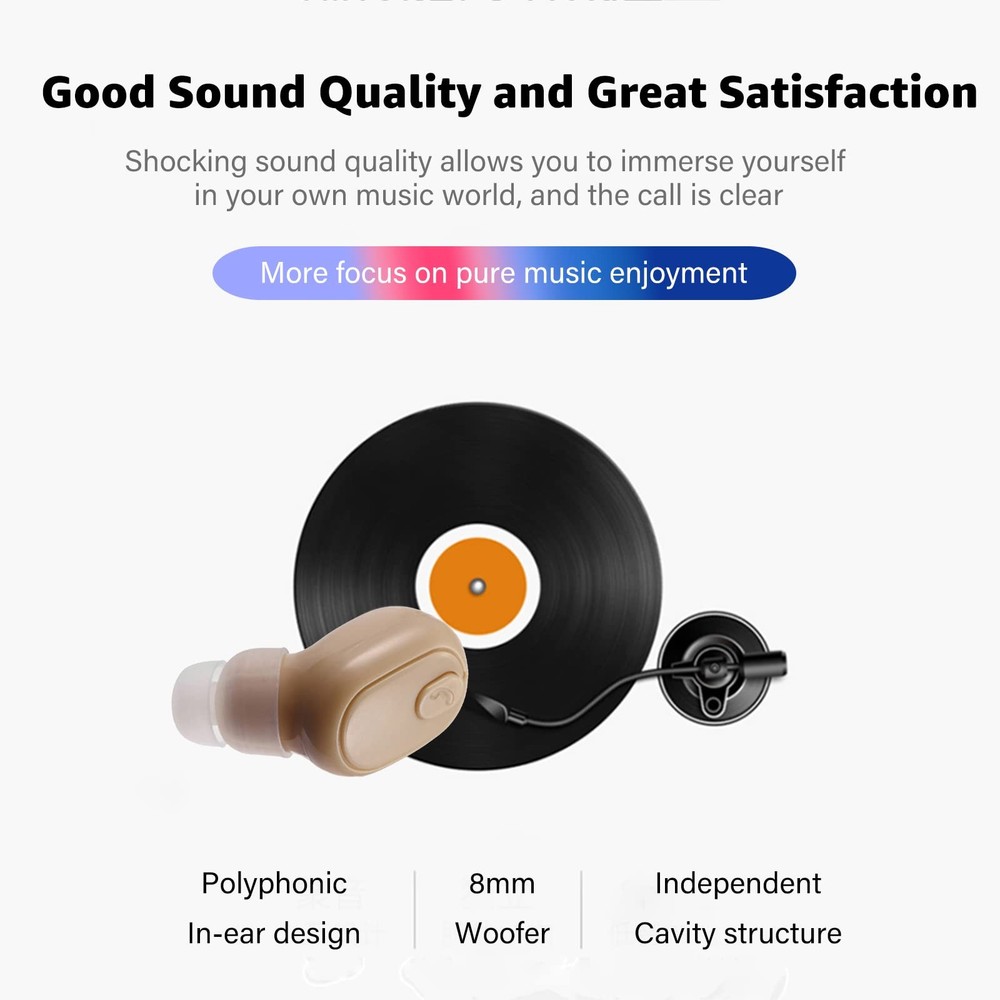 Single Bluetooth Wireless Earbud, Mini Invisible in-Ear Wireless Bluetooth He...