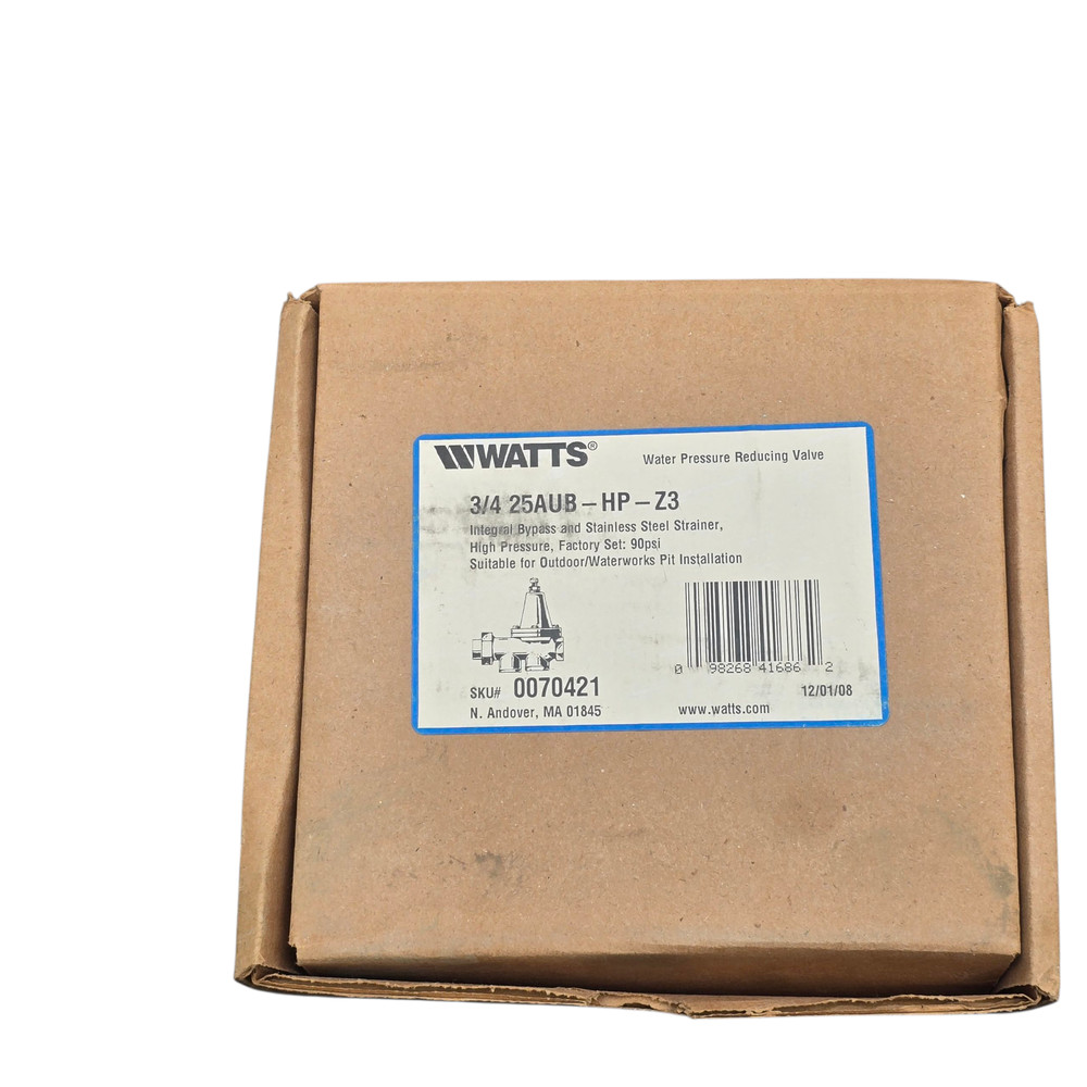 Watts 3/4 25AUB-HP-Z3 Water Pressure Reducing Valve High Pressure 90 PSI New