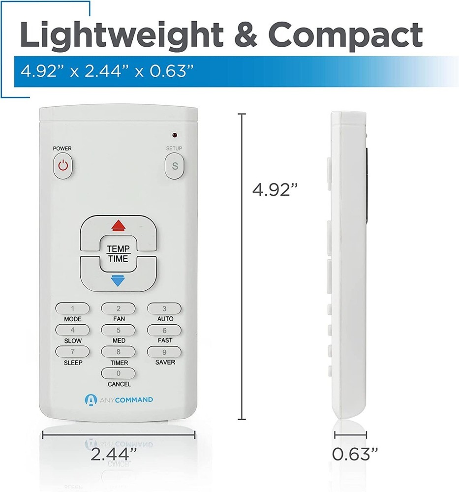 Any Command AC Universal Air Conditioner Remote Control Magnetic Back ACR-10