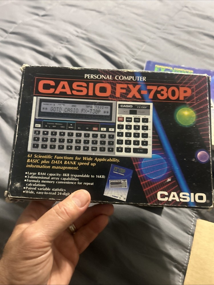 Vintage Casio FX-730P 1985 LCD BASIC pocket computer calculator