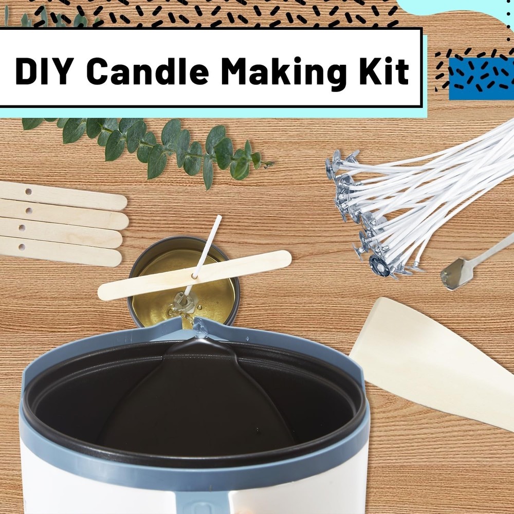Electric Wax Melter with Precision Pour Spout - Candle Making Kit Includes Dyes