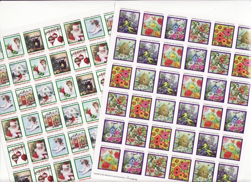 2017 ALA Christmas Seals & ALA Spring Charity Seals Sheet Collection