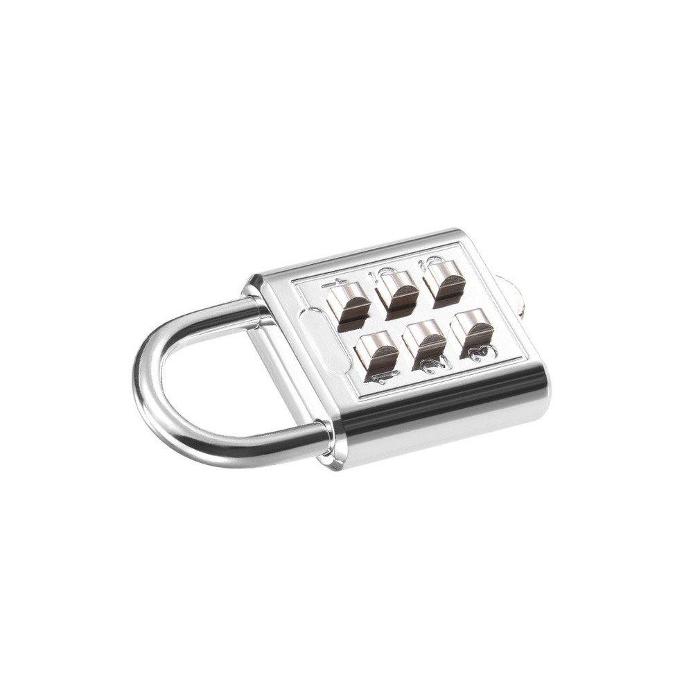 6-Digit Combination Padlock Push Button Lock for Locker Cabinet Silver Tone