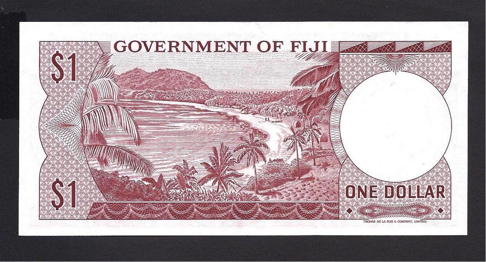 Fiji p-65a , AUNC , 1 Dollar , 1971 , QEII