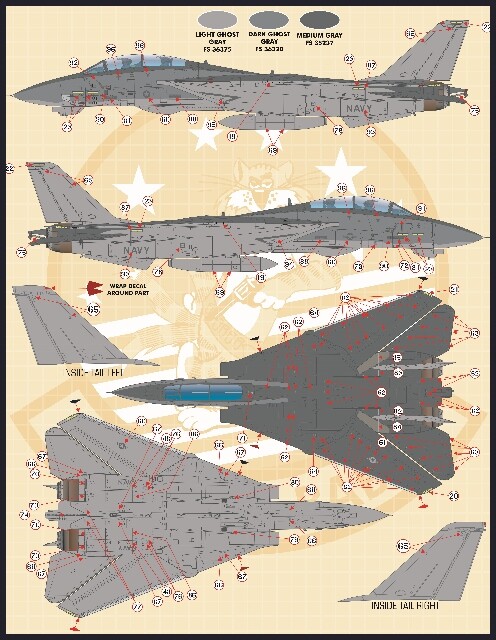 1/48 Furball F-14 Stencils and Data Decals