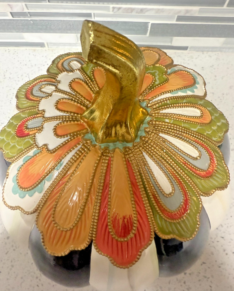 MacKenzie Childs Aurora Stripe Pumpkin – Large