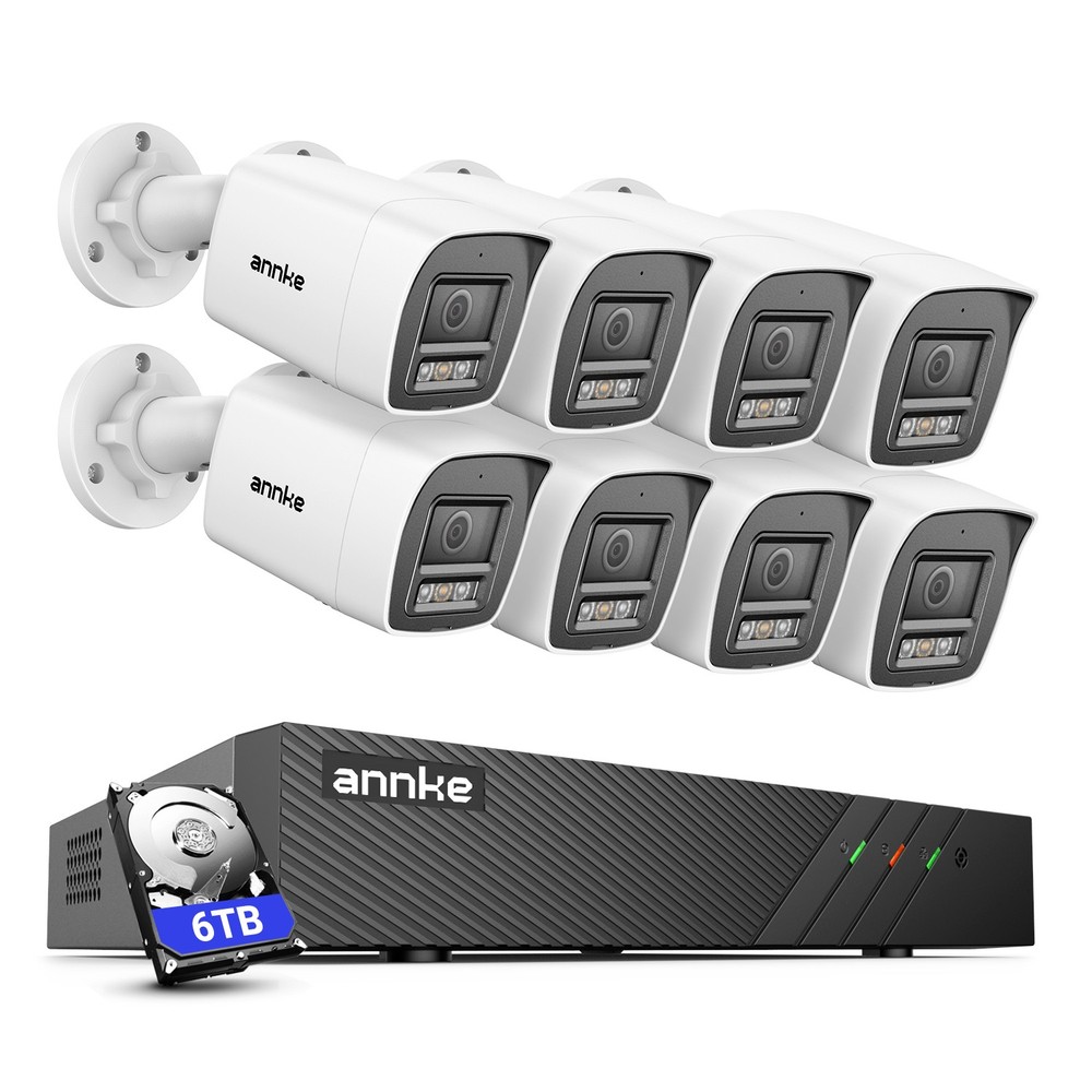 ANNKE 4K PoE Security Camera System Color Night Vision 8CH NVR Audio Recording