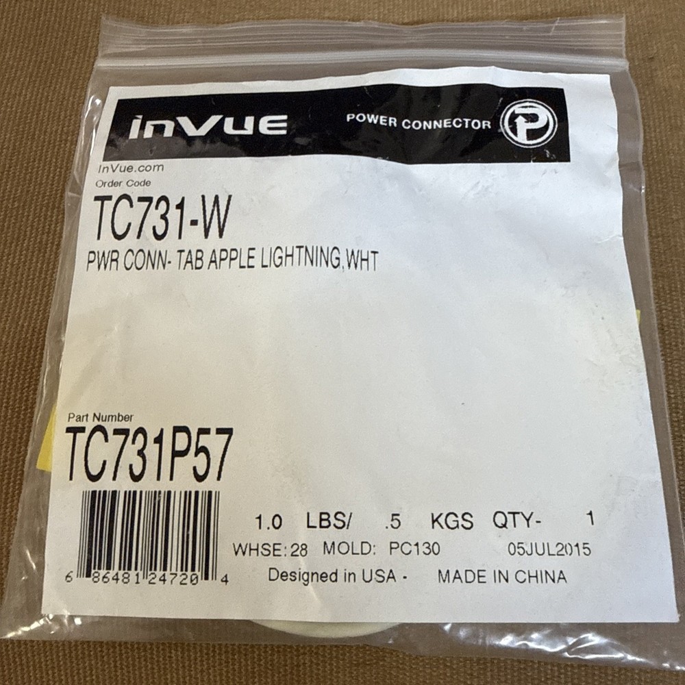 InVue Security TC-731W Cable w/ Lightning Connector - White