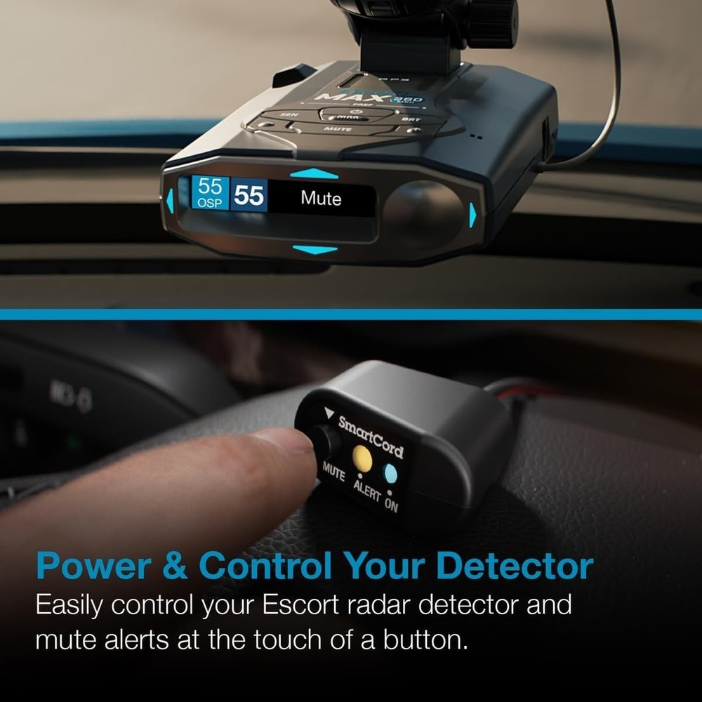 Escort Radar Detector SmartCord Direct Wire with Blue LED Light