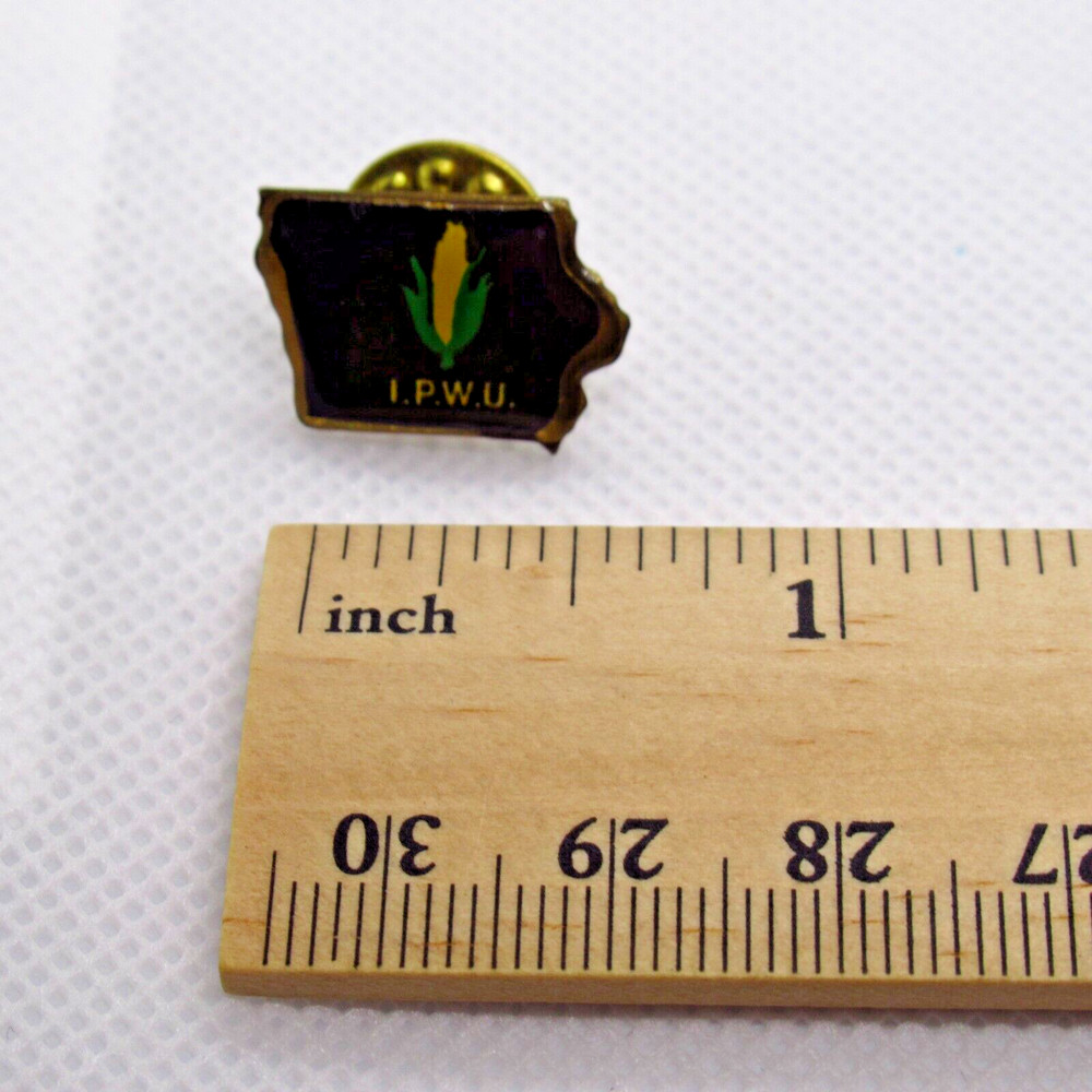 Iowa Postal Workers Union Lapel Pin IPWU State Outline Corn