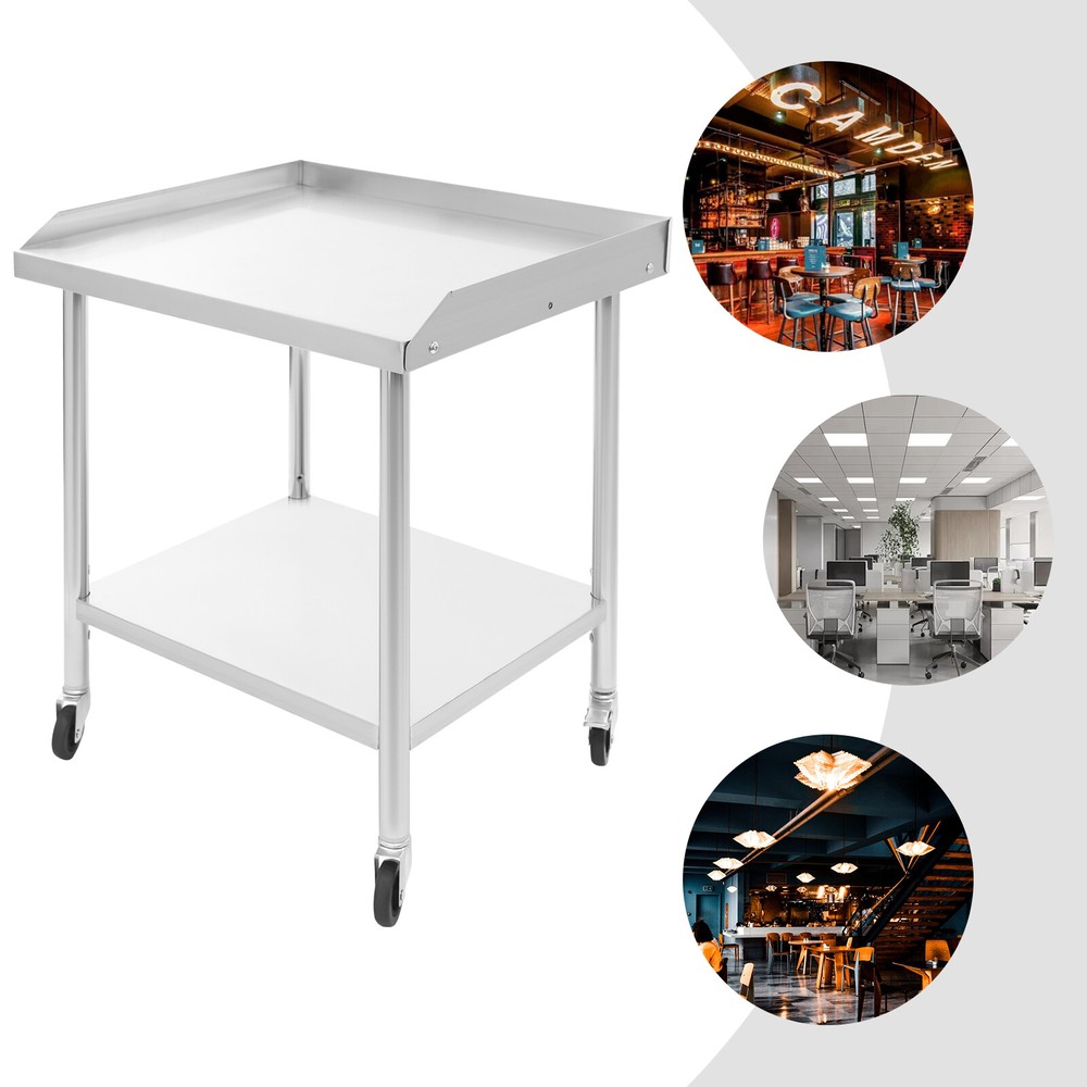 2-Layer Stainless Steel Work Table 500kg Working Bench Commercial Prep Table