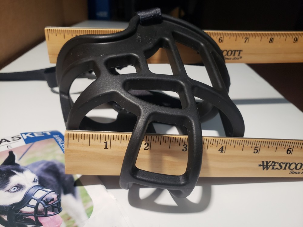 OKKIC Black Basket Muzzle Anti Biting Chewing, Sturdy Lightweight Muzzle ~Size 5