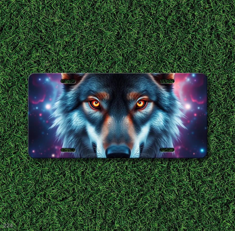 Powerful Wolf License Plate Customizable Front Bumper Plate Anniversary Gift
