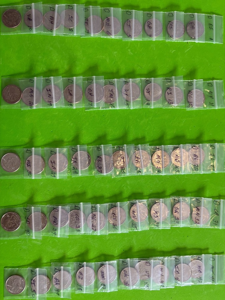 COMPLETE 100 Uncirculated State Quarters Set - D & P Mints, 1999-2008