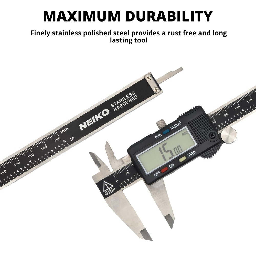 01407A Electronic Digital Caliper Measuring Tool, 0 - 6 Inches Stainless Stee...