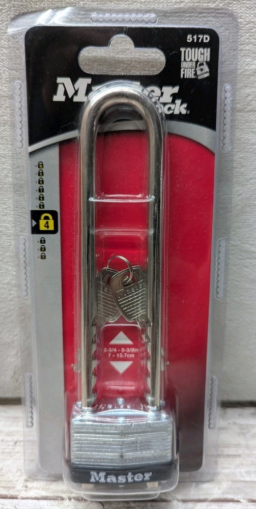 Master Lock 517D Padlock 2 -3/4" - 5-3/8" Long Adjustable Shackle