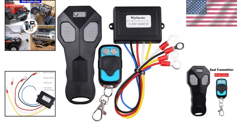 Riyitauto Wireless Winch Remote Control Black-dump trailer wireless remote