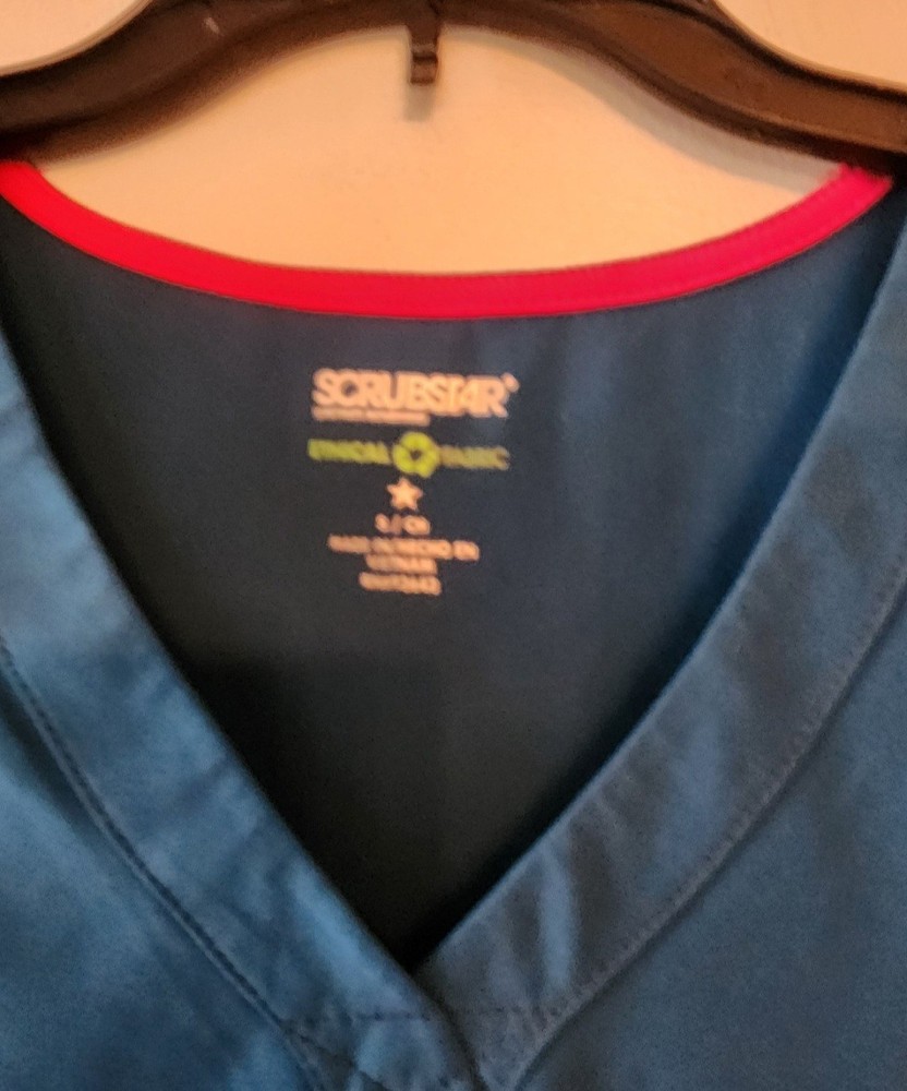 Scrubstar teal blue Scrub Top size small