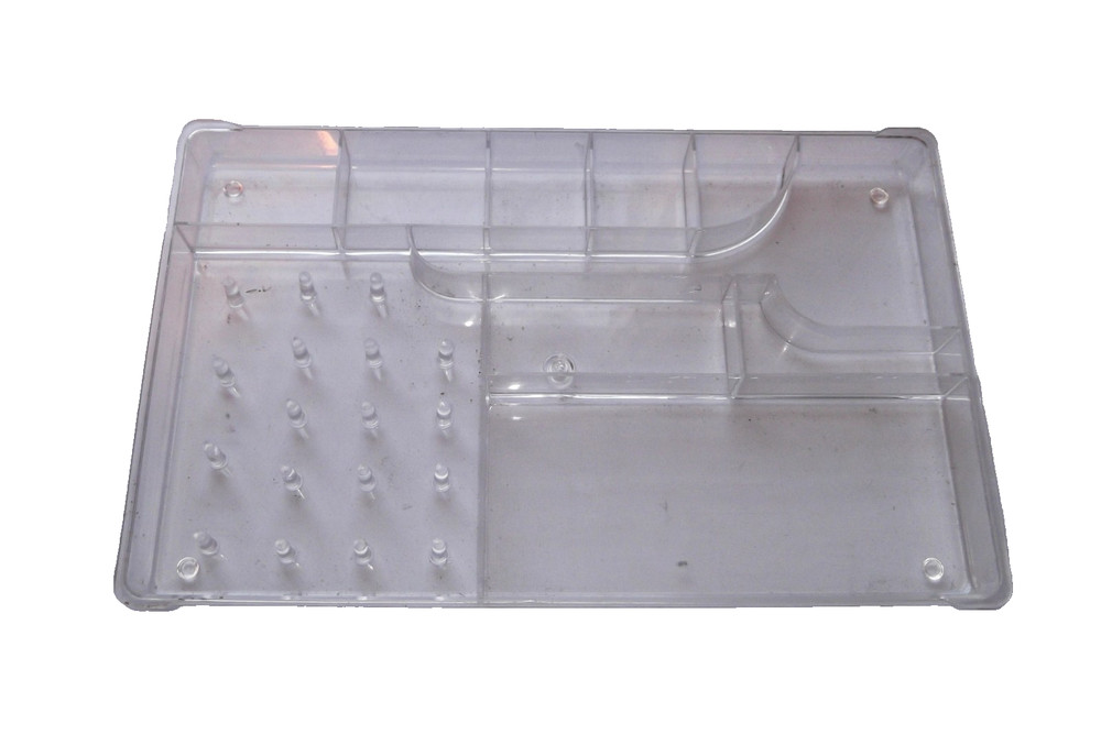 Vintage Clear Plastic Sewing Box Basket REPLACEMENT Bobbin Thread TRAY 14"