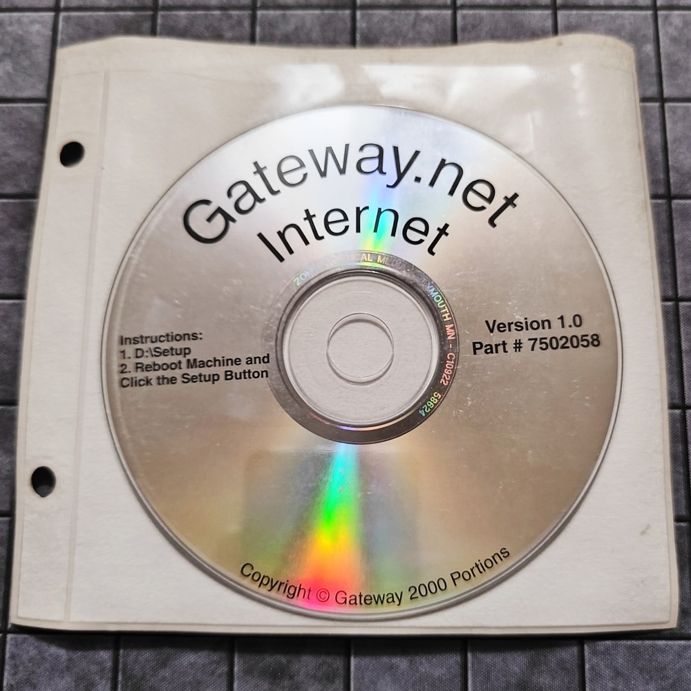 Gateway2000 Gateway.net Internet Version 1.0 Part #7502058 CD-ROM Disc ONLY