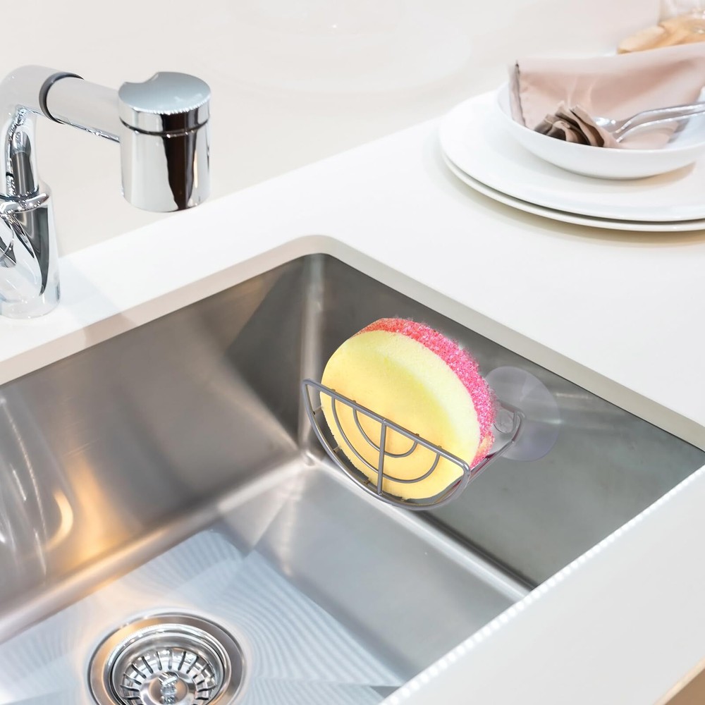 Kitchen Sink Suction Holder Suction Cup Sponge Holder Sponge Caddy - Suction ...